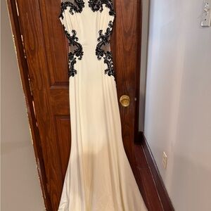 Camilla Black and Cream Maxi Dress